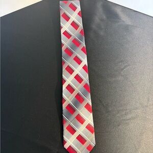 Van Heusen Red and Gray Checkered Tie